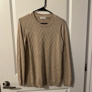 CALVIN KLEIN WOMENS OVERSIZED CREAM SWEATER